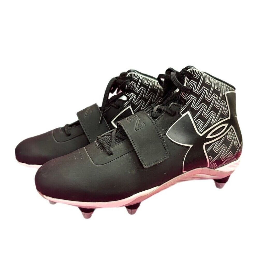 Under Armour UA C1N Black Mid Football Cleats Sneakers Shoes SIZE 11 1264317-001